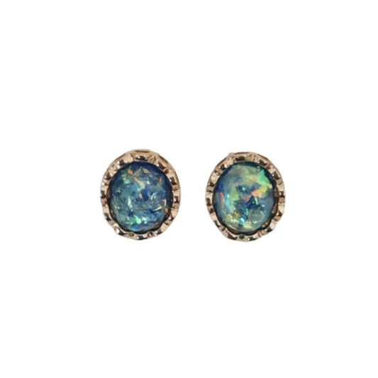 Opal Effect Green Clip On Earrings