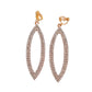 Open Bling Diamante And Gold Clip On Earrings