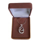 Open Cut Cubic Zirconia Inlaid Sterling Silver Oval Pendant
