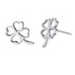Open Cut Sterling Silver Clover Stud Earrings