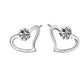 Open Heart Design Silver Stud Earrings