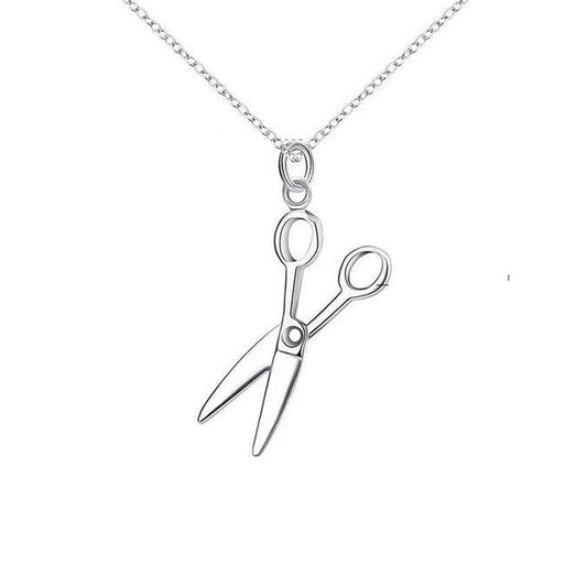 Open Scissor Design Silver Pendant