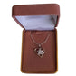 Open Silver Heart Pendant With a Cubic Zirconia Flower Centre Stone