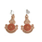 Orange Vintage Design Gold Clip On Earrings