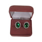 Oval Emerald Green Clip On Earrings(2)