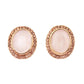 Oval Pearl Centre Diamante Gold Clip On Earrings