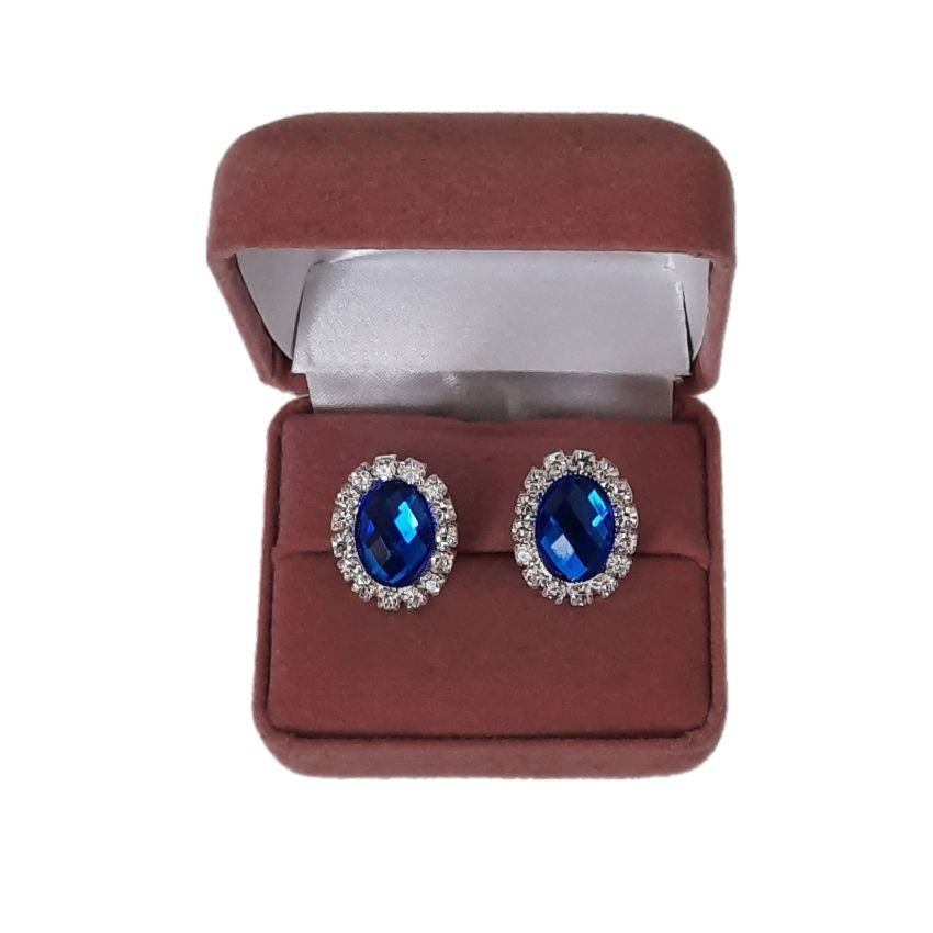 Royal blue clip on earrings outlet