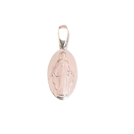 Oval Sterling Silver Miraculous Medal Pendant