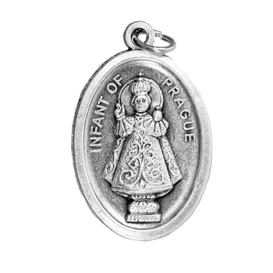 Oxidised Child of Prague Holy Medal