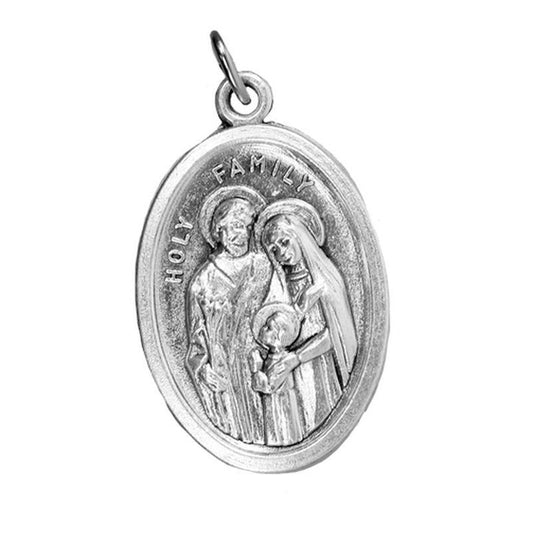 Oxidised Holy Family Medal