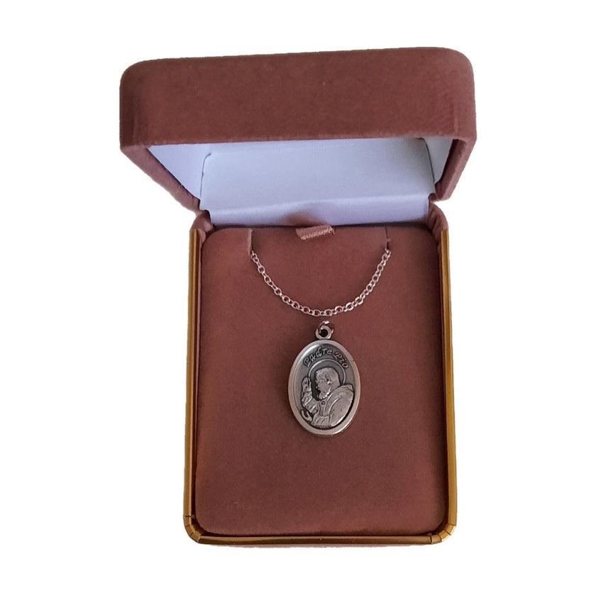 Oxidised Padre Pio Holy Medal