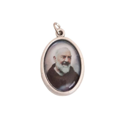 Padre Pio Relic Picture Holy Medal Pendant