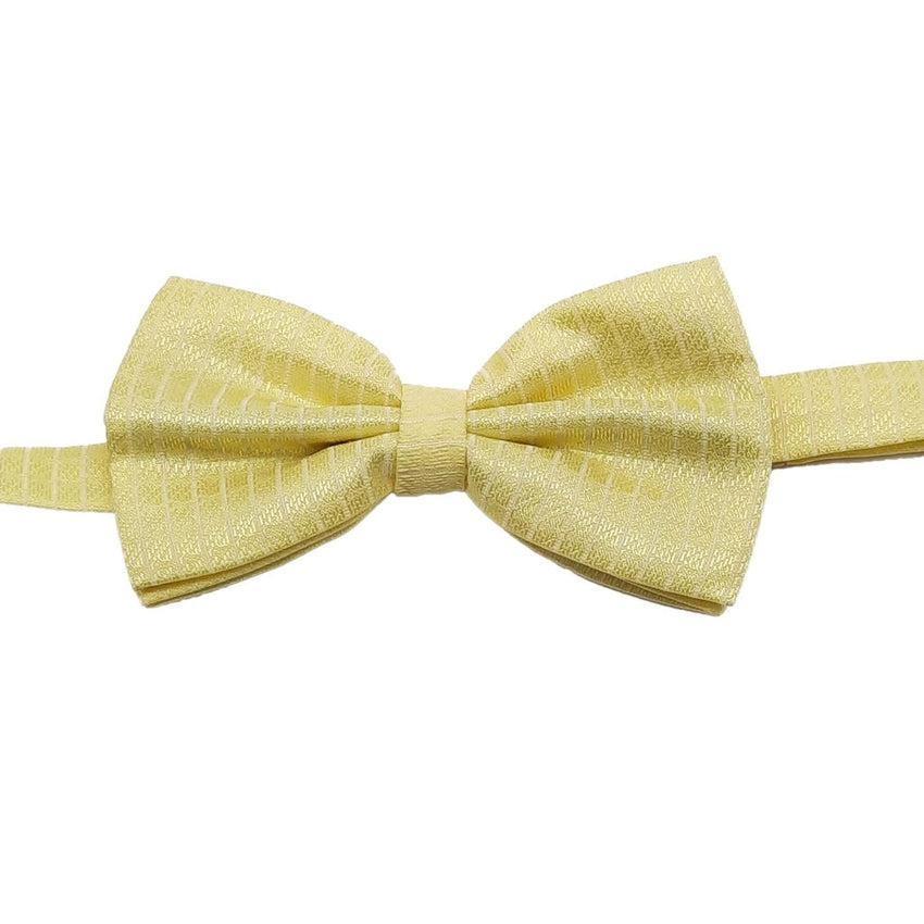 Pale Lemon Bow Tie With Stripes