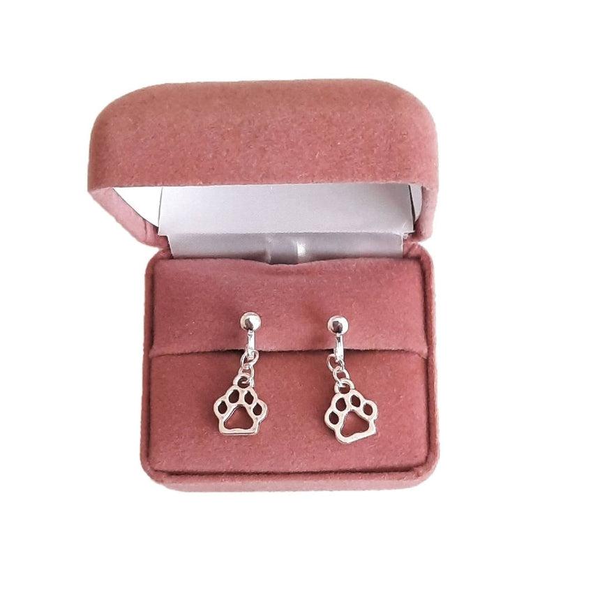 Paw Silver Plated Clip On Earrings