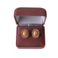Peach Diamante And Gold Clip On Earrings(2)