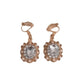 Pearl And Gold Rectangle Clip On Earrings