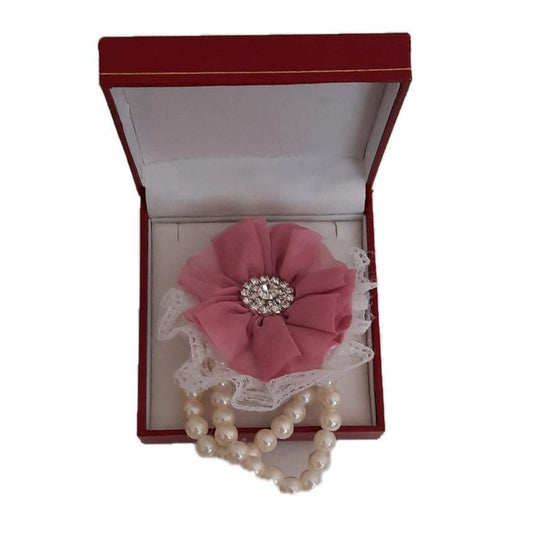 Pearl Bracelet Dusky Pink Flower Wrist Corsage