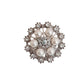 Pearl Centre And Diamante Flower Brooch