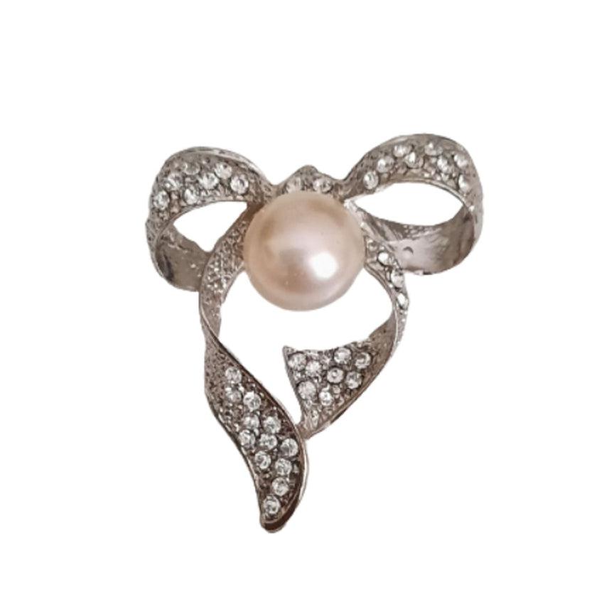 Pearl Centre Bow Brooch
