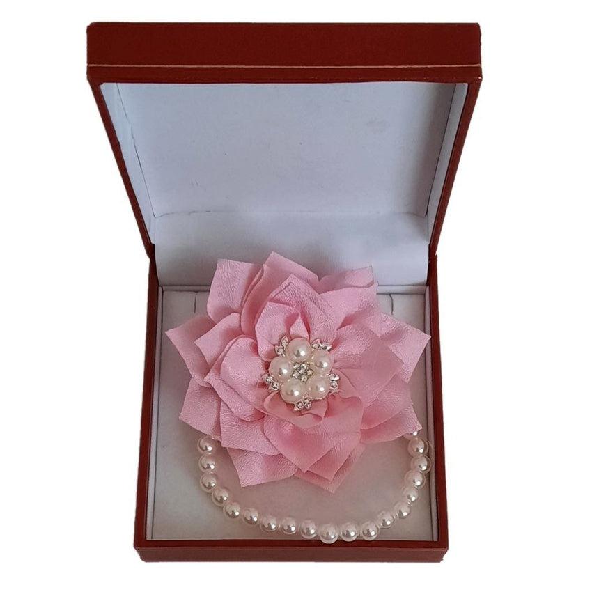Pearl Middle Pink Flower Wrist Corsage