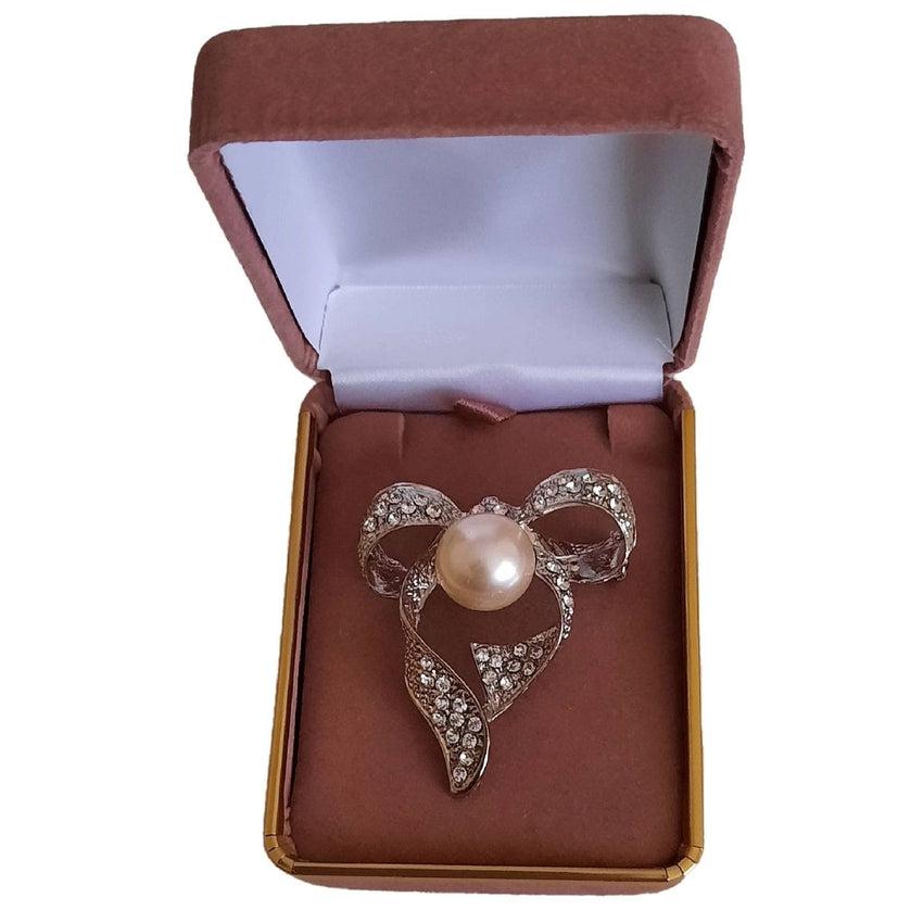 Pearl Centre Bow Brooch