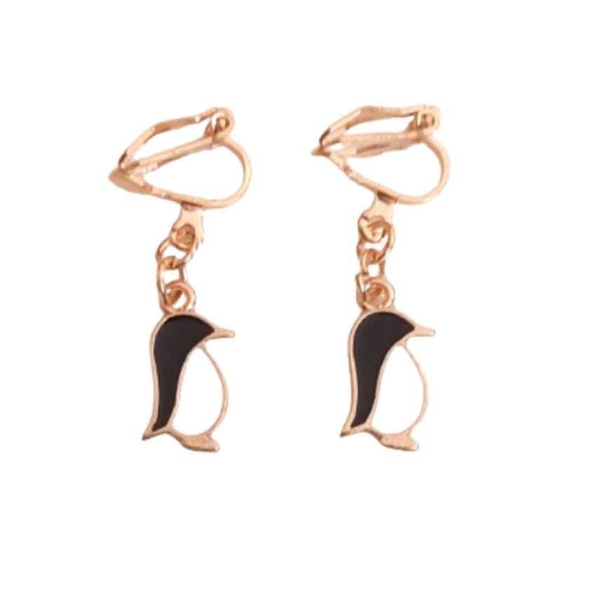 Penguin Clip On Earrings