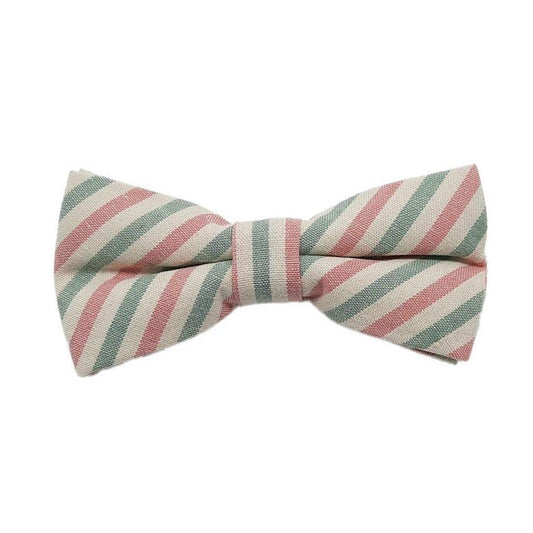 Pink And Green Stripe Boys Dicky Bow