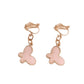 Pink Butterfly Clip On Earrings