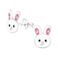 Pink Ear Rabbit Sterling Silver Childrens Earrings