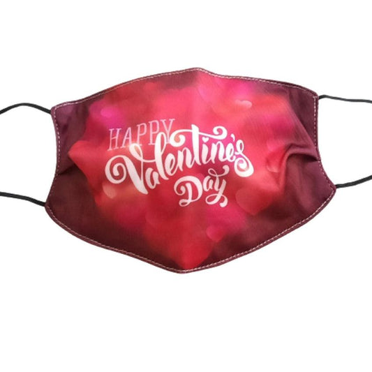 Pink Happy Valentines Day Face Mask