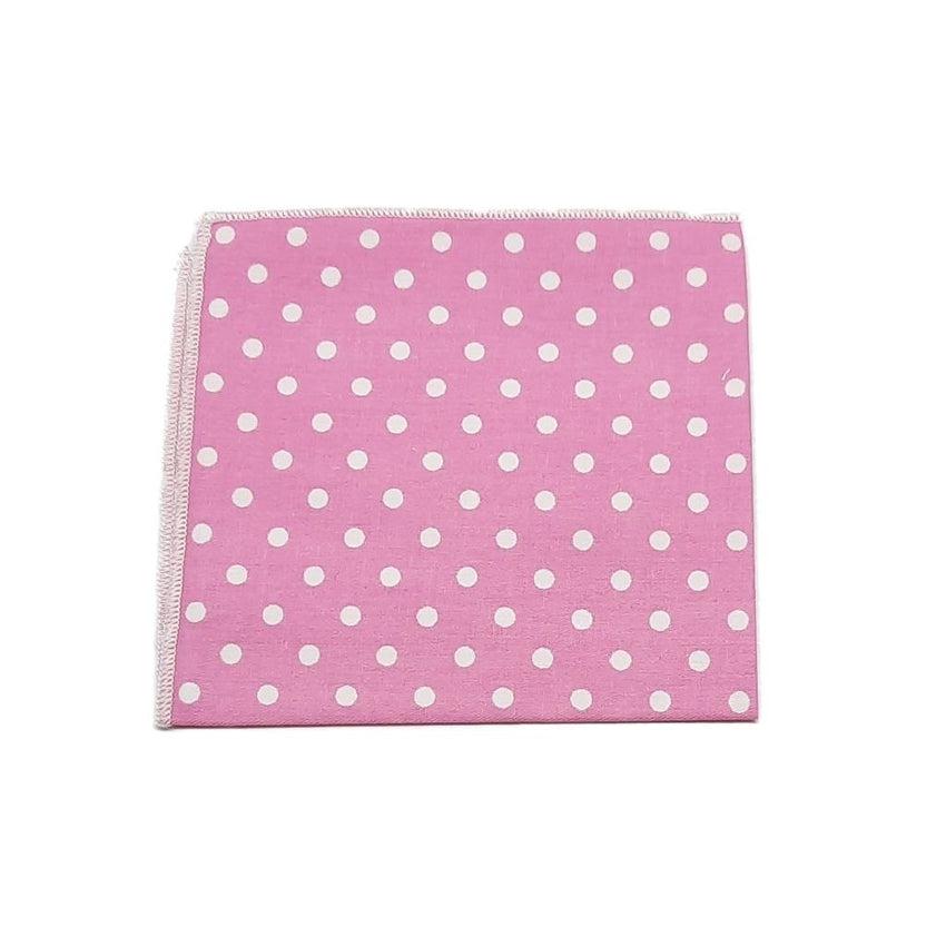 Pink With White Spots Pocket Square Hanky