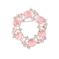 Pink And Crystal Woven Brooch