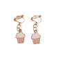 Pink Cupcake Clip On Earrings