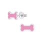 Pink Dog Bone Sterling Silver Earrings