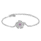 Pink Flower Centre Silver Bracelet