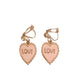 Pink Love Heart Clip On Earrings