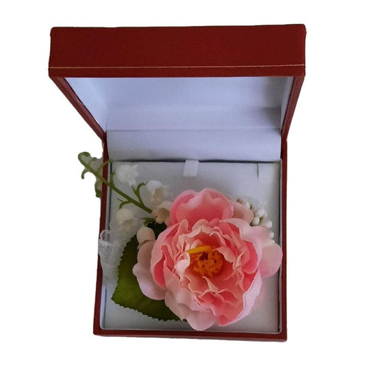 Pink Open Flower Artificial Wrist Corsage