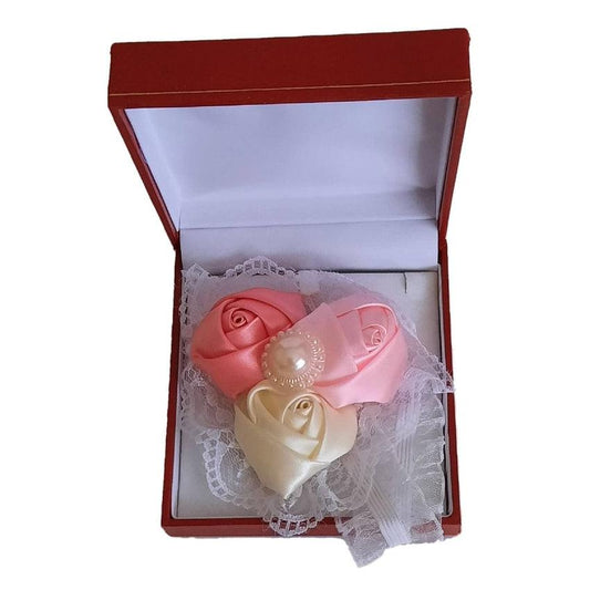 Pink Satin Rosebuds Wrist Corsage