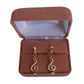 Pink Treble Clef Clip On Earrings