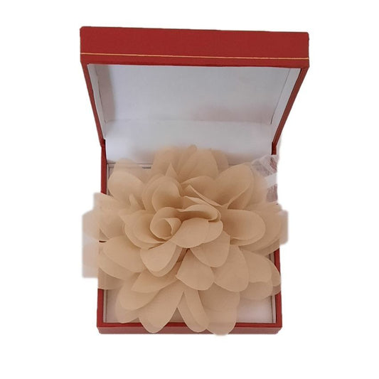 Plain Beige Chiffon Flower Wrist Corsage