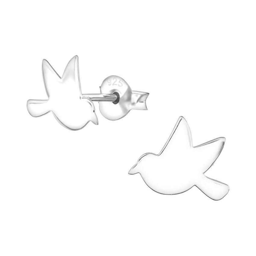 Plain Dove Sterling Silver Confirmation Earrings