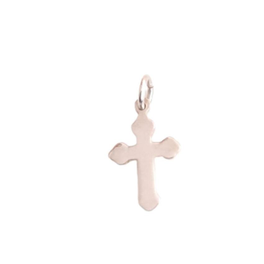 Plain Smooth Silver Child Size Bevelled Edge Silver Communion Cross