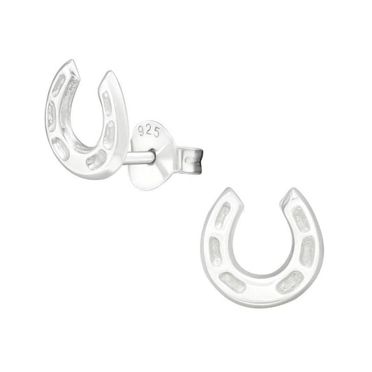 Plain Sterling Silver Horseshoe Earrings