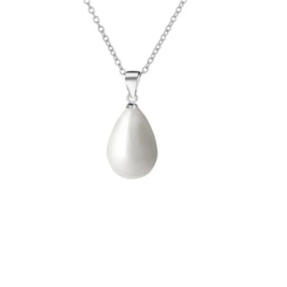 Plain Silver Stem 10mm Pearl Pendant
