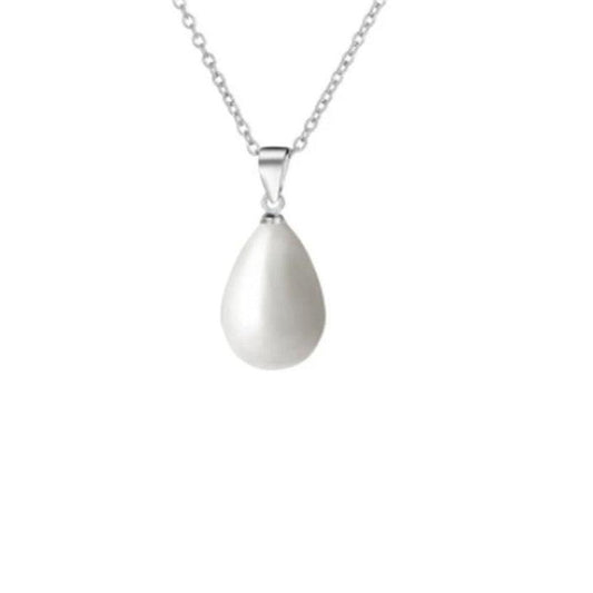 Plain Silver Stem 10mm Pearl Pendant