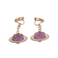 Planet And Heart Clip On Earrings