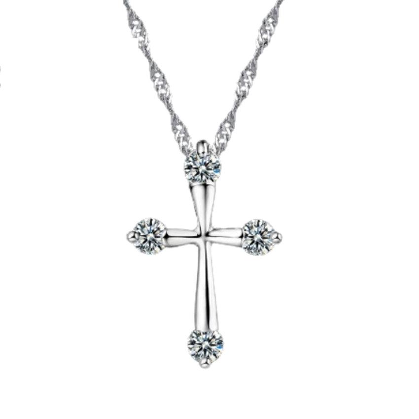 Pretty Delicate Cubic Zirconia Cross Pendant