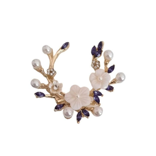 Purple And White Wreath Brooch