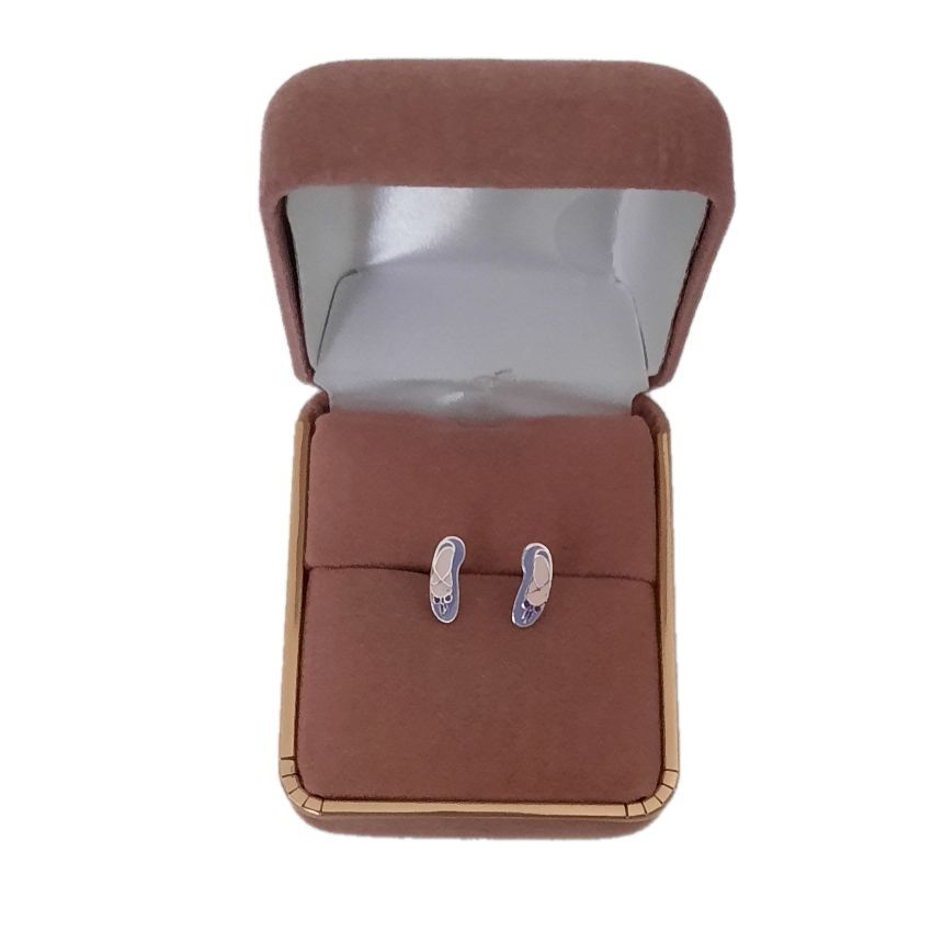 Purple Ballet Shoes Sterling Silver Earrings(2)