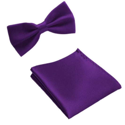 Purple Boys Adjustable Dickie Bow Tie Set